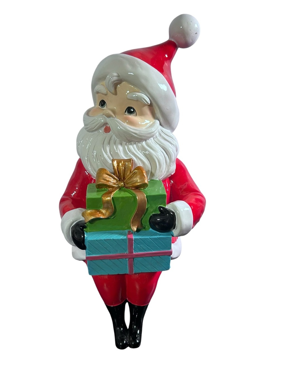 Vintage Kitschy Santa Shelf Sitter Christmas Mantle Decor Novelty Retro Whimsy
